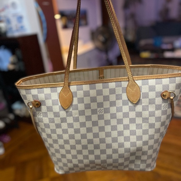 Damier Azur Neverfull Louis Vuitton LV MM - Picture 4 of 10